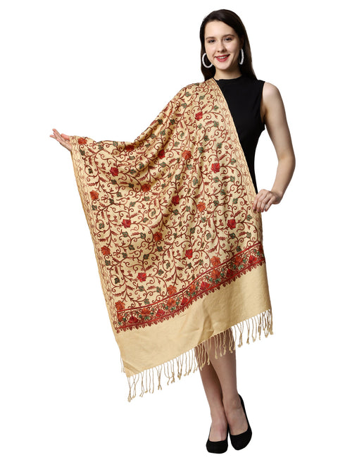 Women's Aari Embroidery Wool Stole